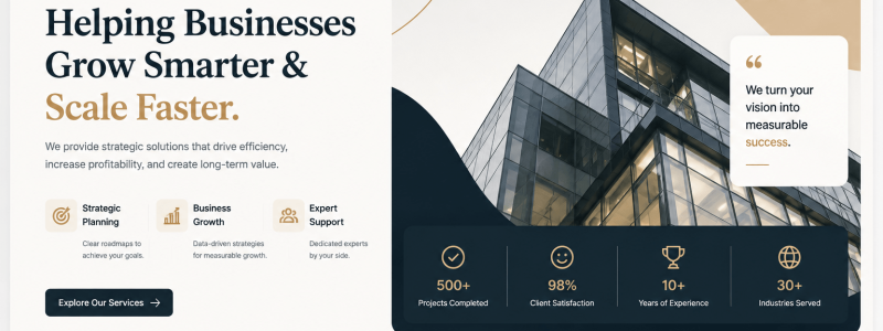 bUSINESS lANDING pAGE